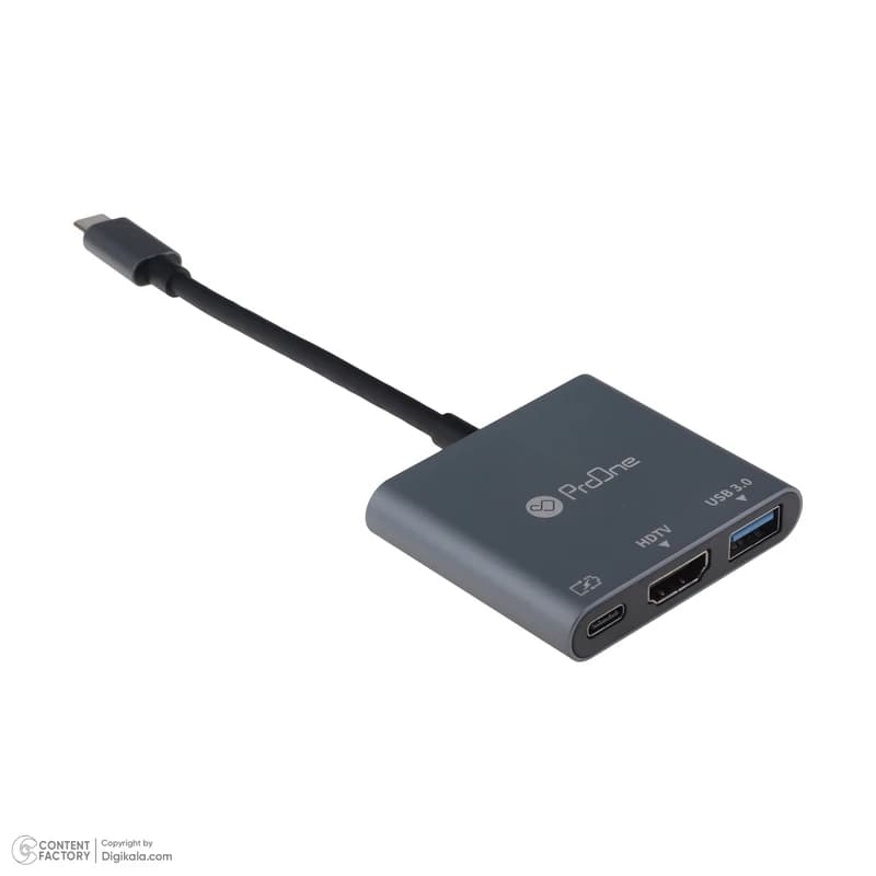 هاب تایپ سی پرووان PHU552؛ مبدل 3 در 1 USB-C به HDMI 4K
