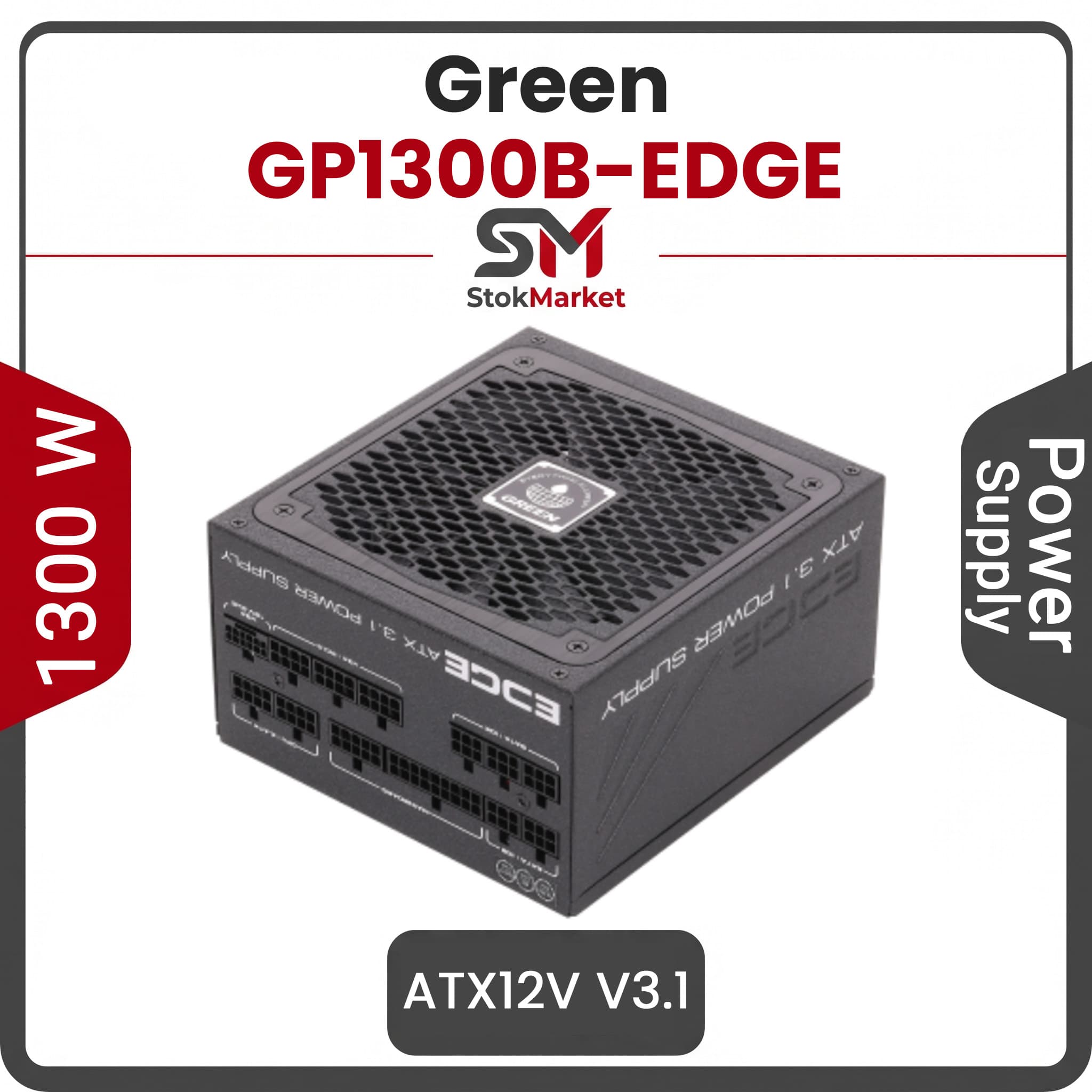 پاور گرین فول ماژولار 1300 وات GP1300B-EDGE ATX v3.1