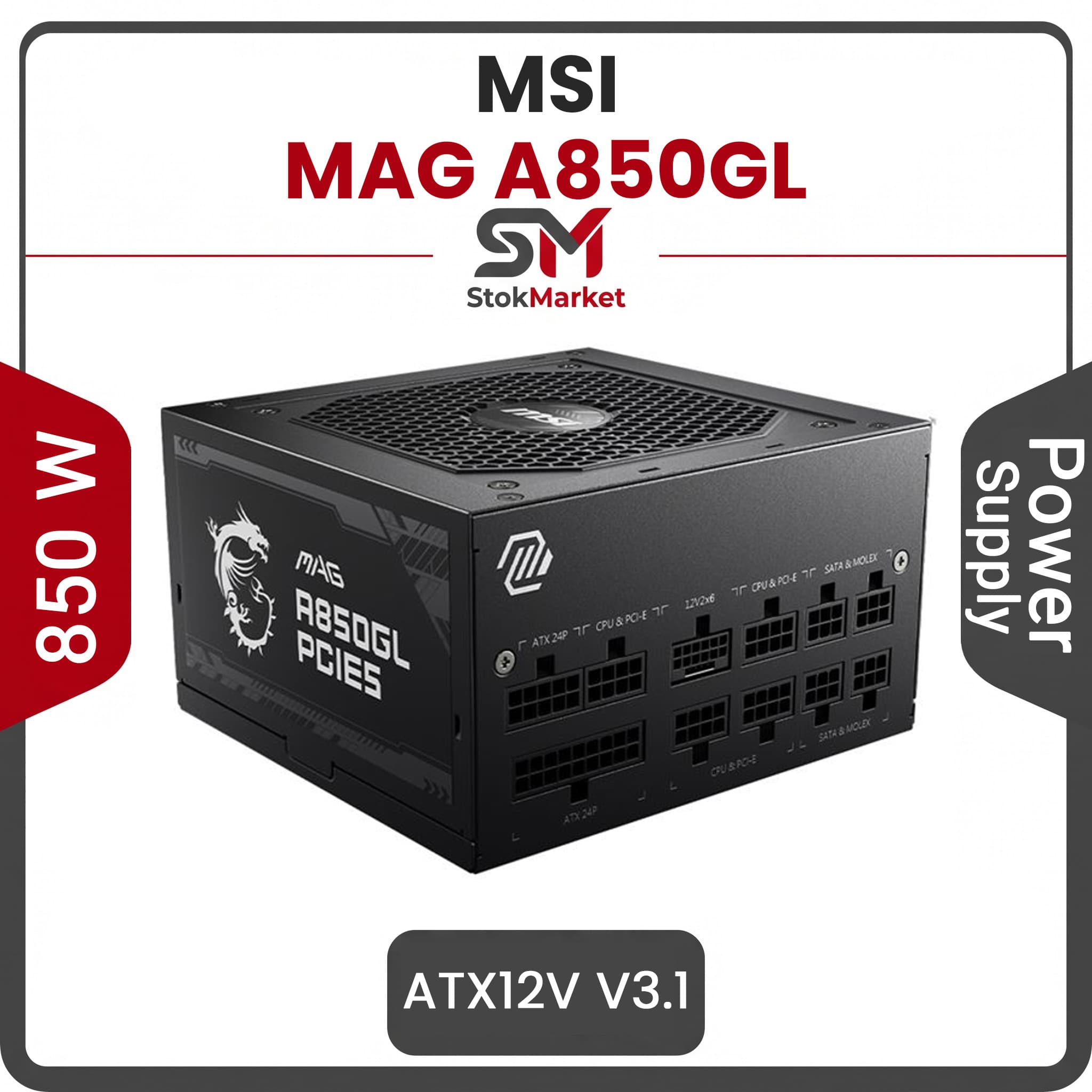 پاور ام اس ای 850 وات Power MSI MAG A850GL PCIE5 ATX3.1