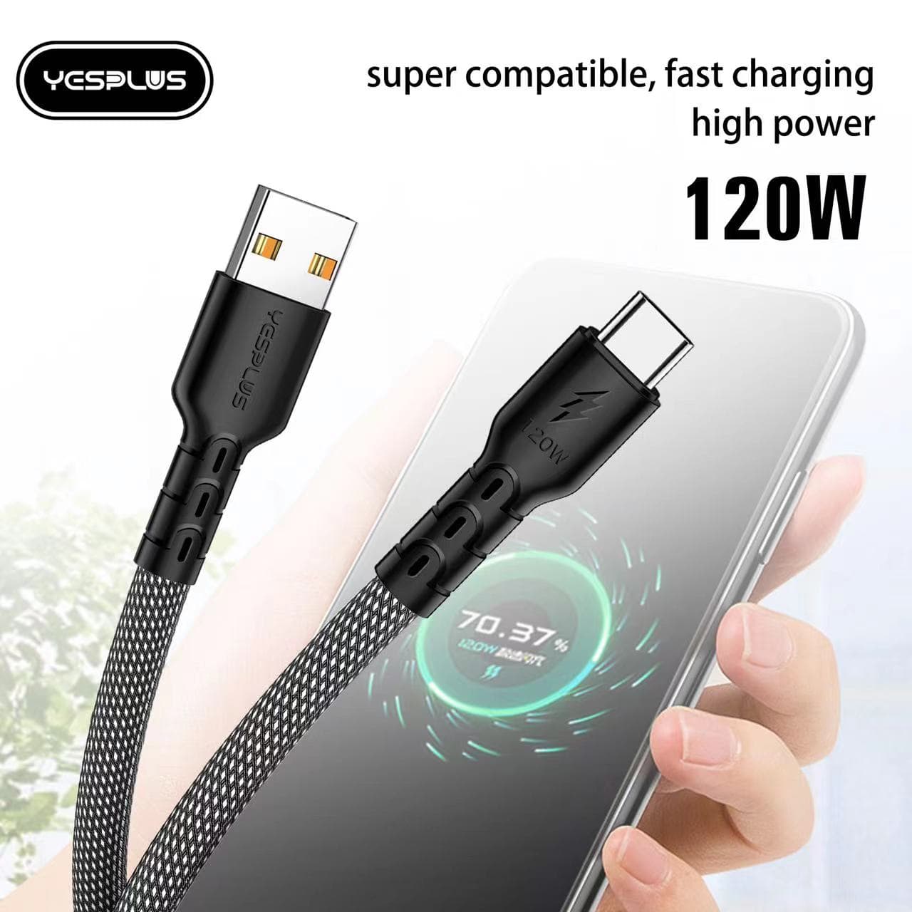 کابل شارژ و انتقال فست شارژ type c یس پلاس | Yesplus YS-826 — تصویر ۶