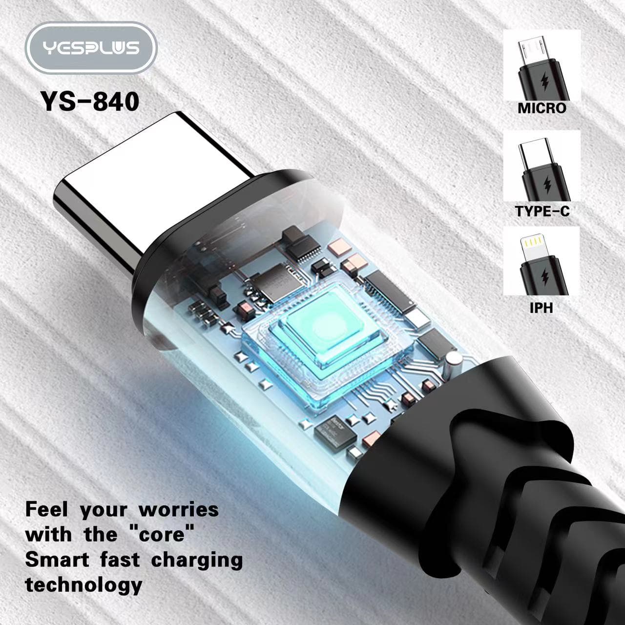 کابل شارژ و انتقال فست شارژ type c یس پلاس | Yesplus YS-840 — تصویر ۸