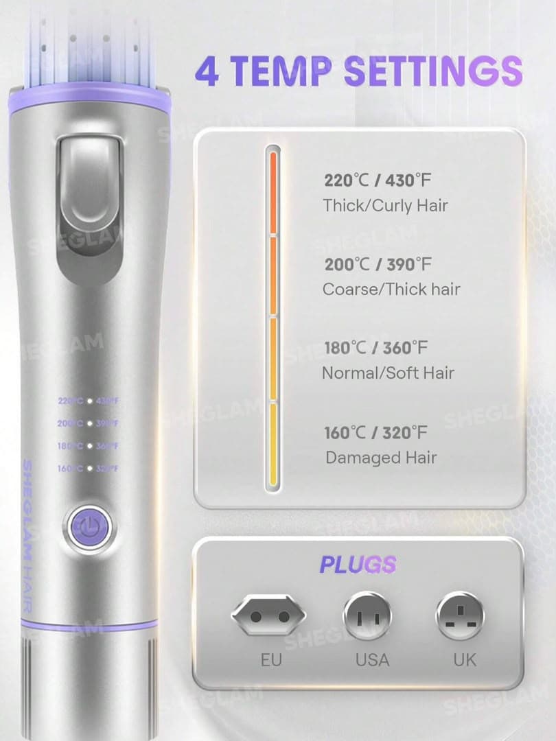 استایلر مو Cool Lock Airflow شیگلم با جریان هوای خنک – UK Plug — تصویر ۷