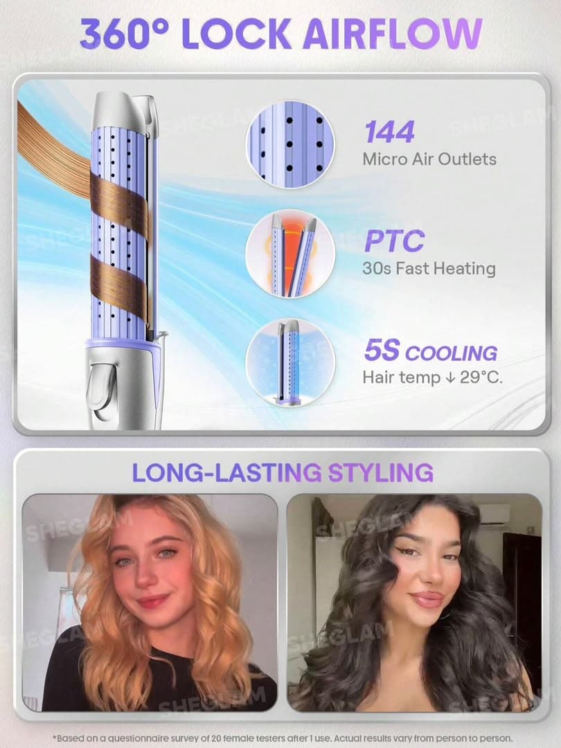 استایلر مو Cool Lock Airflow شیگلم با جریان هوای خنک – UK Plug — تصویر ۲