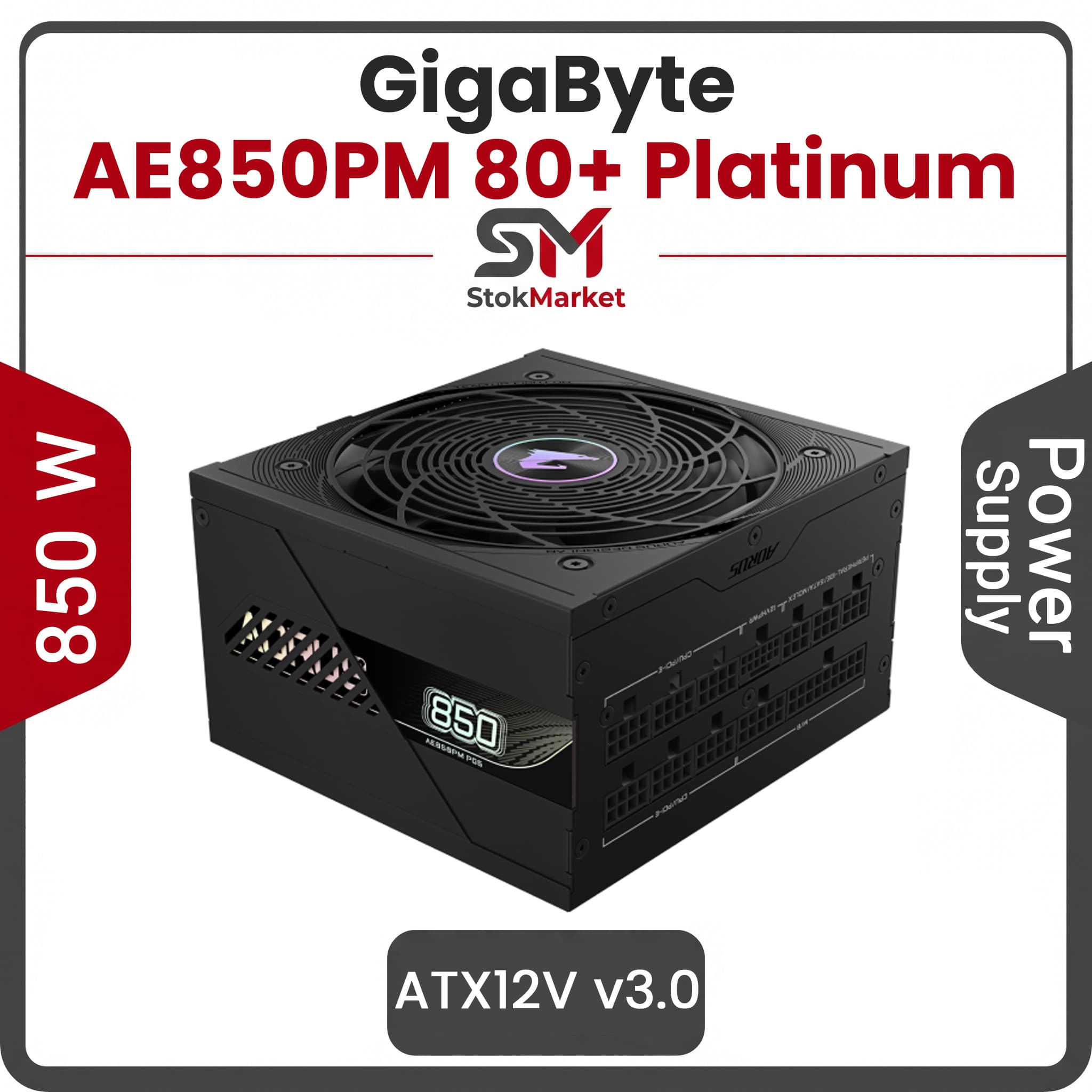 پاور 850 وات گیگابایت مدل AORUS ELITE P850W 80+ Platinum Modular PCIe 5.0 (rev. 1.0)