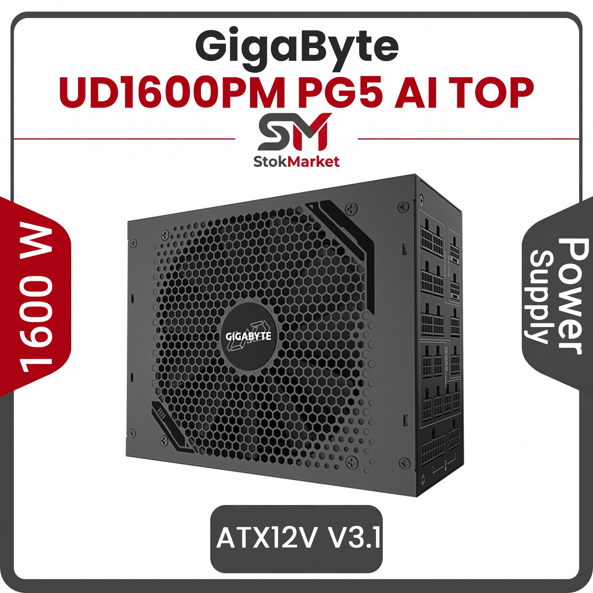 پاور 1600 وات گیگابایت مدل UD1600PM PG5 AI TOP ATX 12V v3.1 — تصویر ۲