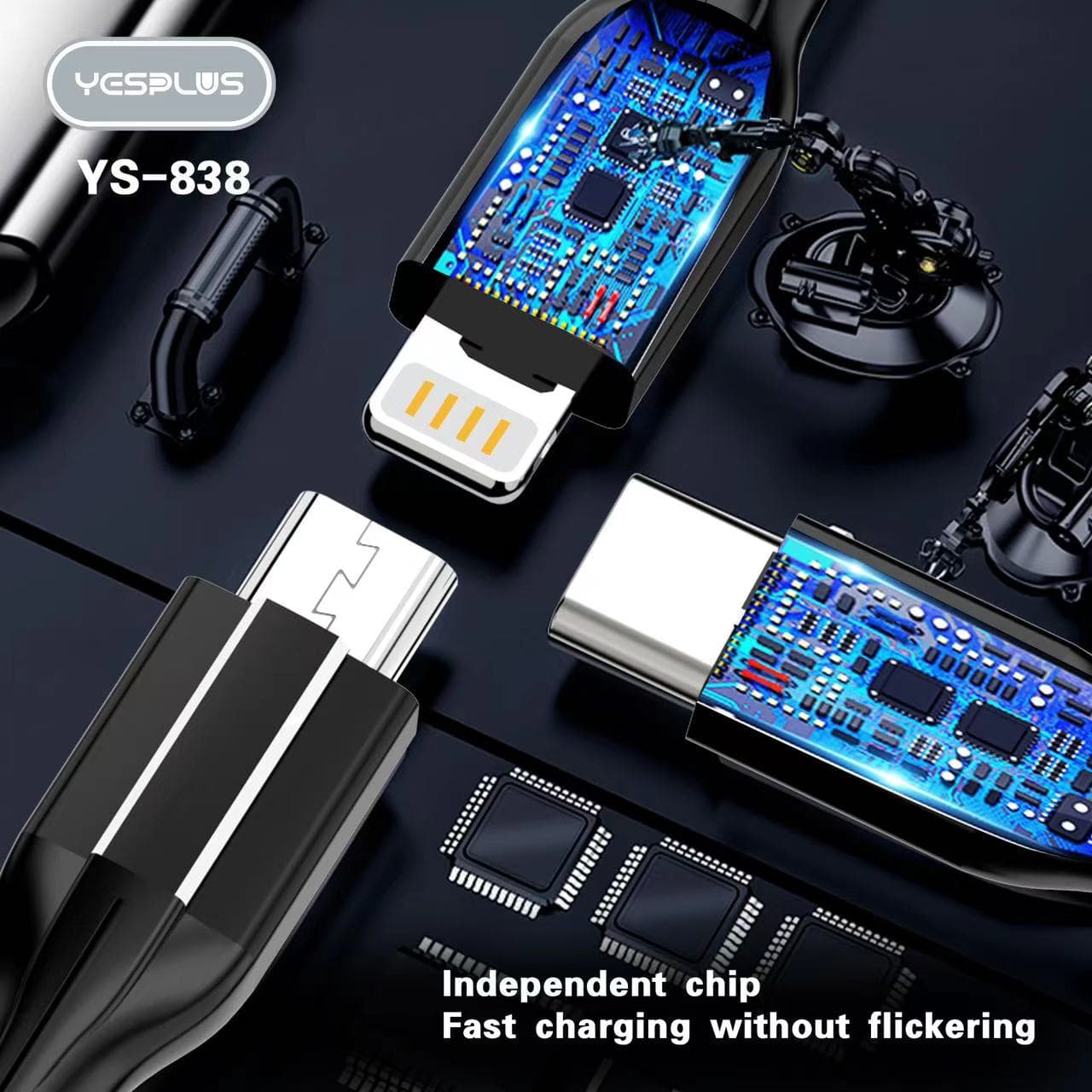 کابل آیفونی مدل ys-838 برند yes plus — تصویر ۳