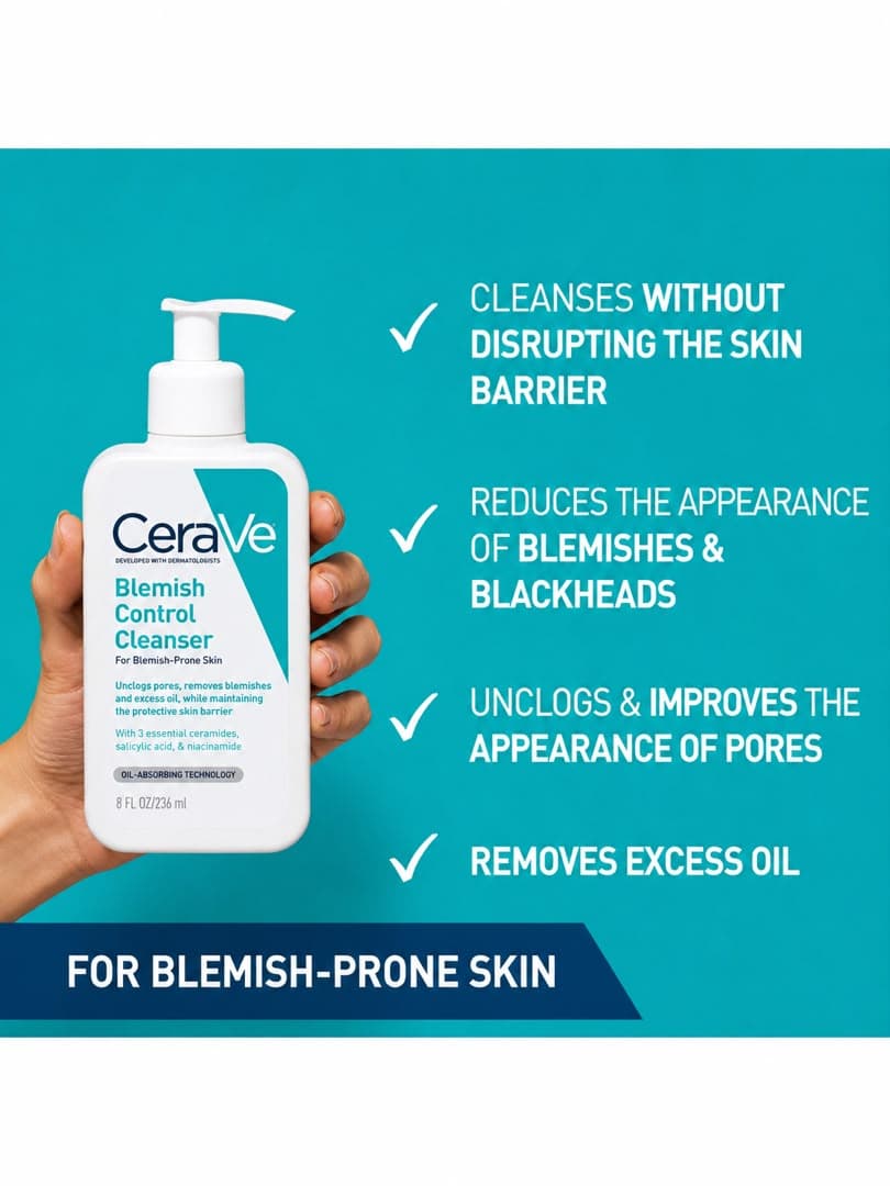 ژل شستشوی ضدجوش سراوی مدل Blemish Control Cleanser — تصویر ۵