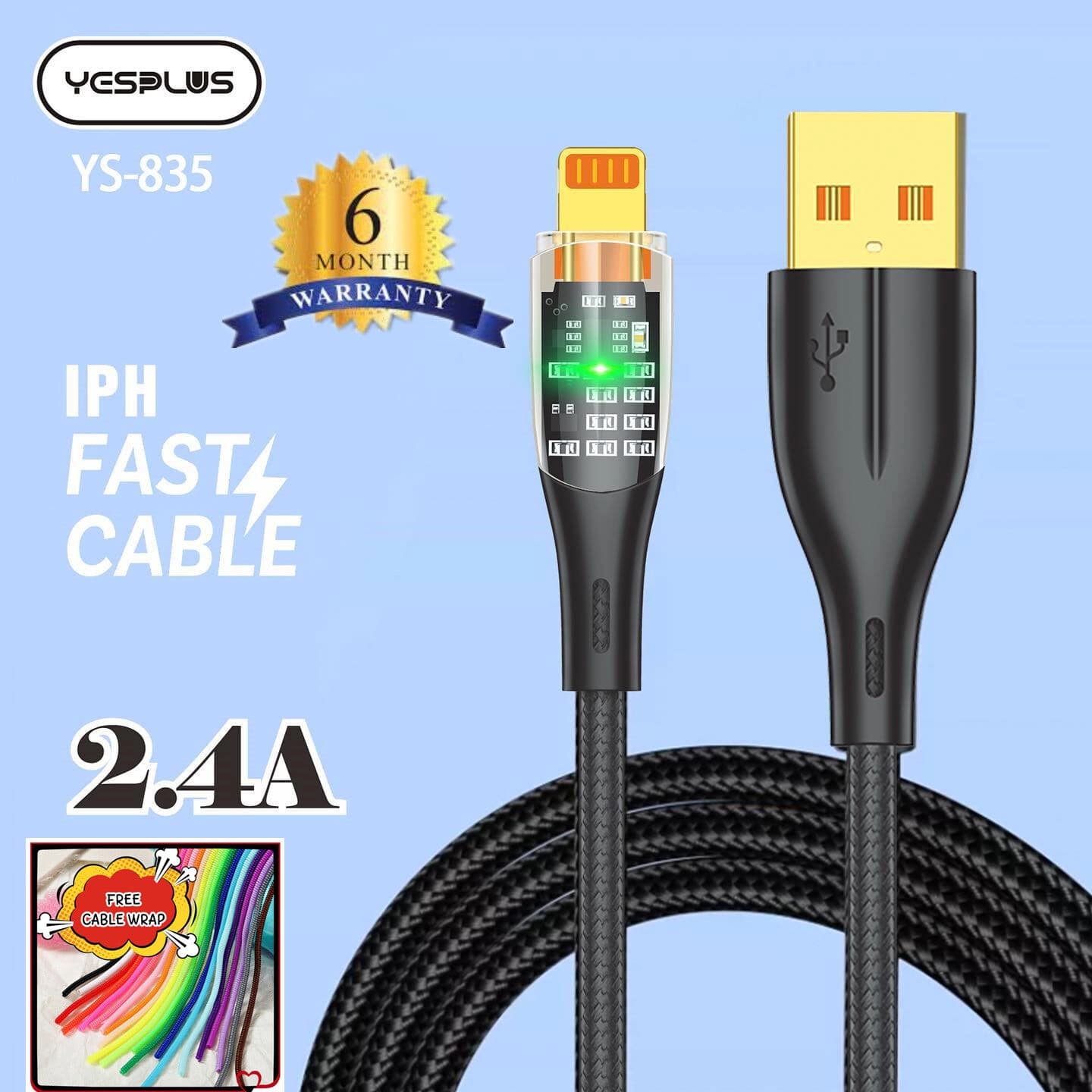 کابل شارژ Fast آیفون برند yesplus مدلys-835 — تصویر ۲