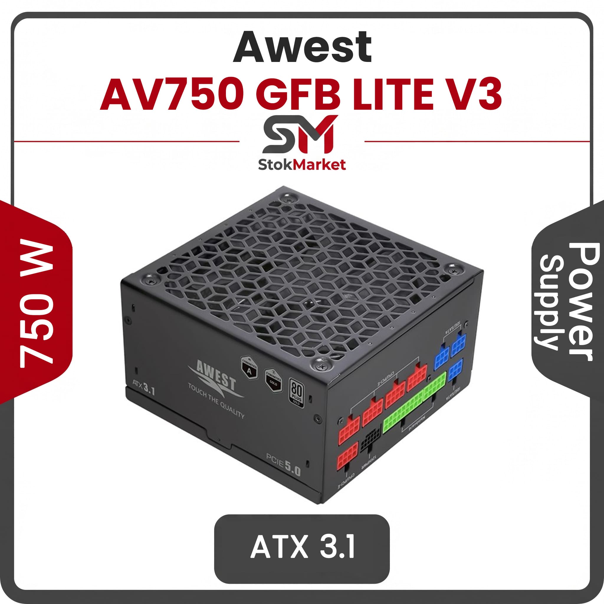 پاور اوست 750 وات گلد فول ماژولار AV750 GFB LITE V3