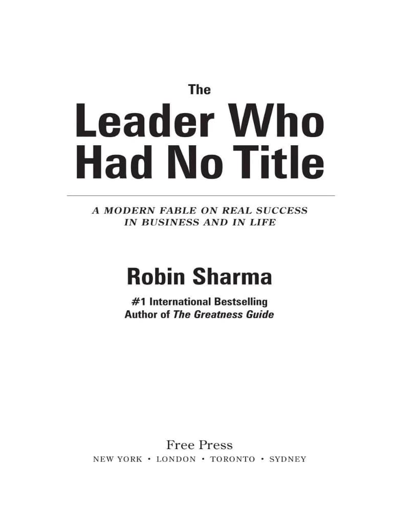 کتاب The Leader Who Had No Title (رهبری که عنوان نداشت) نسخه انگلیسی PDF | رابین شارما