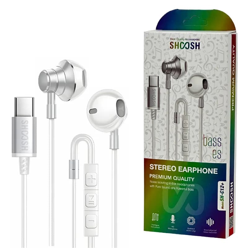 هندزفری سیمی مگنتی تایپ C شوش مدل SH-C12+ | SHOOSH — تصویر ۲