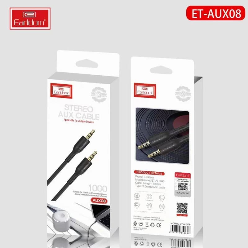 کابل AUX ارلدام مدل ET-AUX08 طول 1 متر