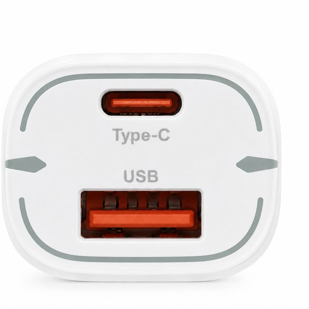 شارژر فندکی آبودوس مدل AS-GS33 | دو پورت USB و Type-C به همراه کابل Type-C — تصویر ۳