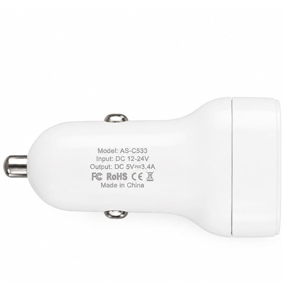 شارژر فندکی آبودوس مدل AS-GS33 | دو پورت USB و Type-C به همراه کابل Type-C — تصویر ۲