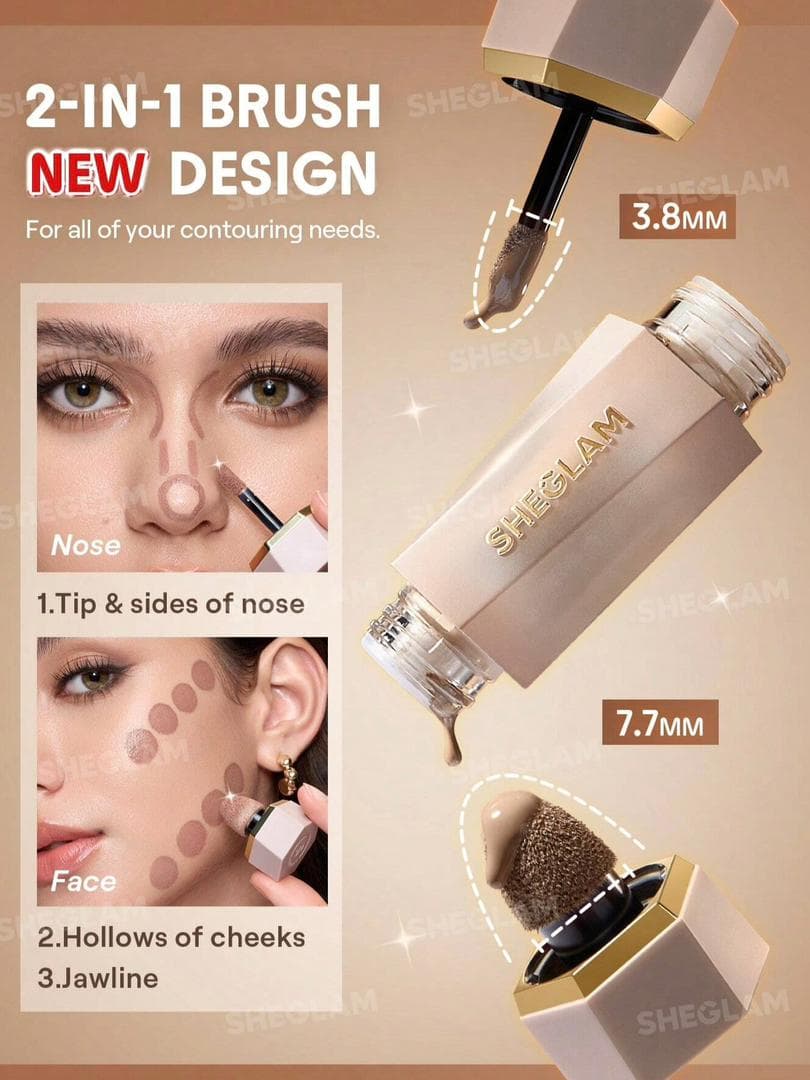 کانتور مایع دوطرفه شیگلم Warm Honey | Sheglam Precision Sculpt — تصویر ۲