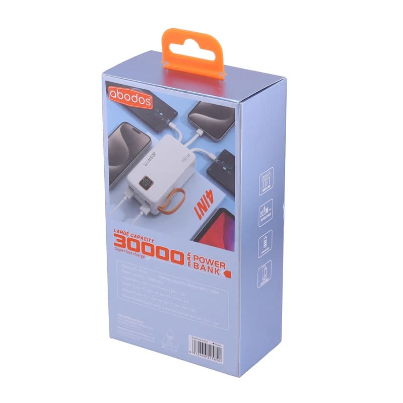 پاوربانک 30000 میلیآمپر ساعت آبودوس مدل AS-PS53 | شارژ سریع 22.5 وات — تصویر ۵