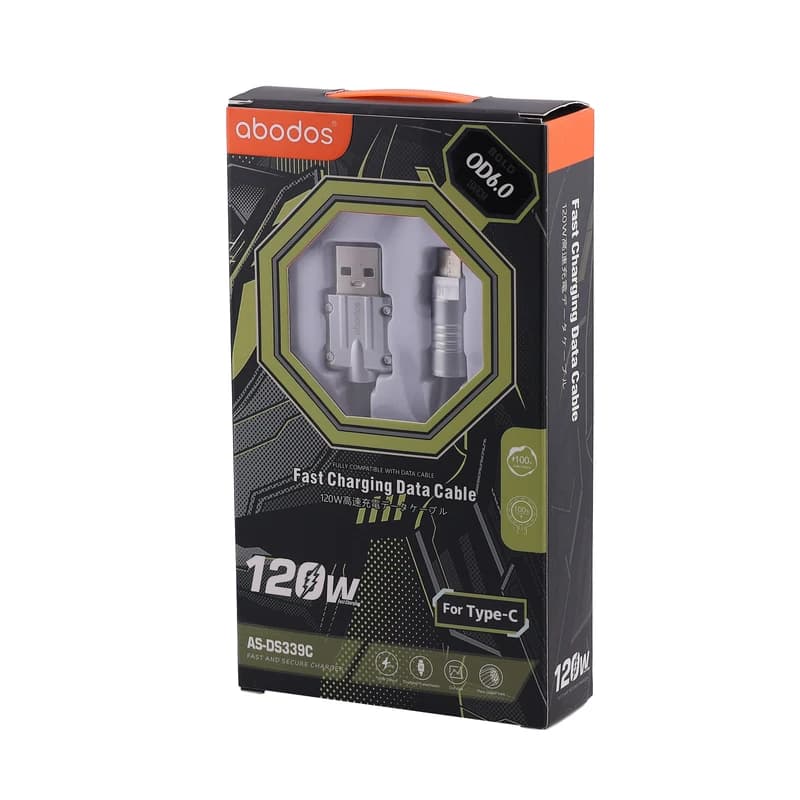 کابل تبدیل USB به Lightning آبودوس مدل AS-DS339i | شارژ سریع — تصویر ۳