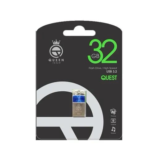 فلش مموری 32 گیگابایت کویین تک مدل Queen Tech Quest 3.2 با گارانتی مادام العمر شرکتی — تصویر ۲