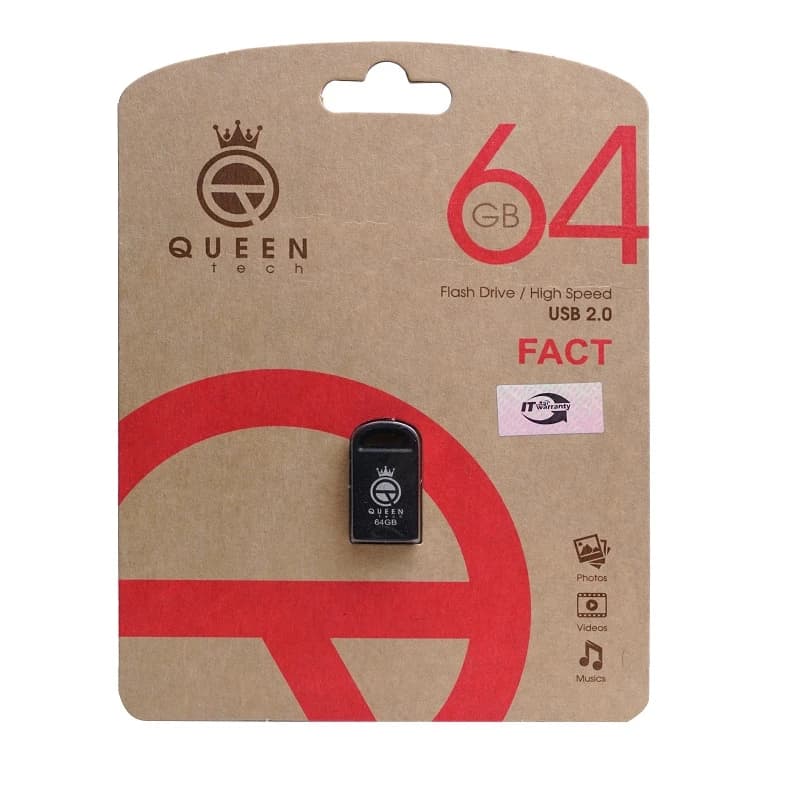 فلش مموری 64 گیگابایت کویین تک مدل Queen Tech FACT 2.0 با گارانتی مادام العمر شرکتی — تصویر ۲