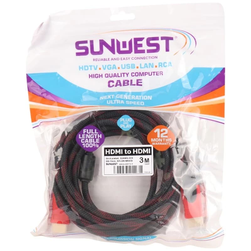 کابل HDMI پوست ماری سان وست Sunwest طول 3 متر