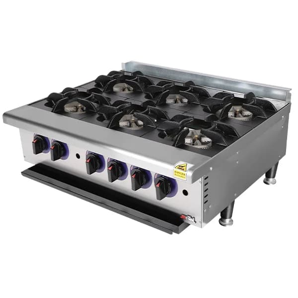 اجاق گاز 6 شعله رومیزی Metal طرح APW دور استیل — تصویر ۲