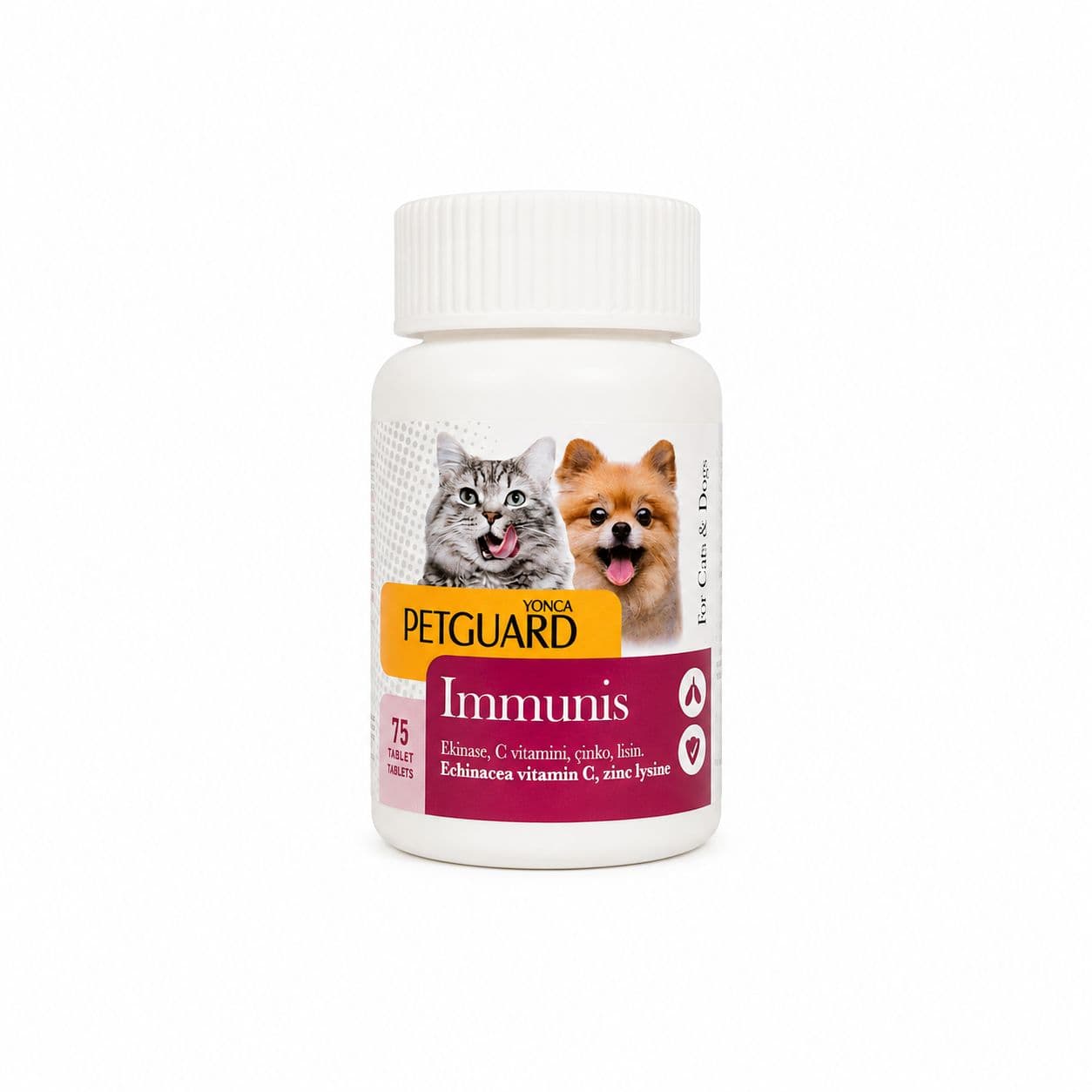 قرص تقویت سیستم ایمنی سگ و گربه پت گارد Petguard Cat & Dog Immunis Tablets بسته 75 عددی