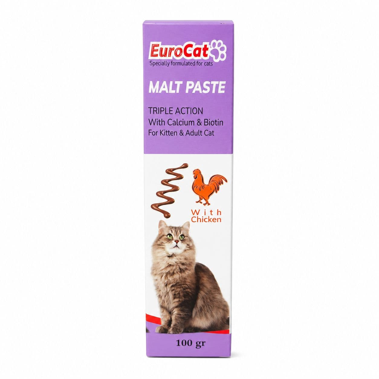 خمیر مالت گربه با طعم مرغ یوروکت Europet Cat Malt Paste With Chicken ( 100 گرم)