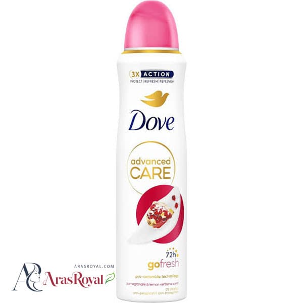 اسپری ضد تعریق داو Dove یو کی مدل go fresh رایحه انار و لیمو حجم 250 میل