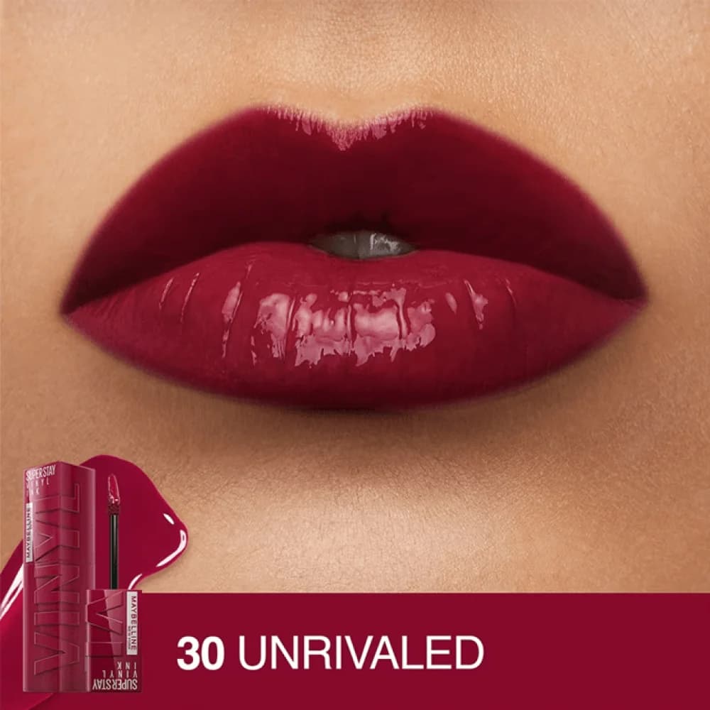 رژ لب مایع براق میبلین Super Stay Vinyl Ink شماره 30 UNRIVALED — تصویر ۷