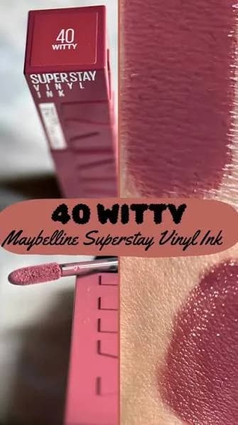 رژ لب مایع براق میبلین Super Stay Vinyl Ink شماره 40 WITTY — تصویر ۱۲