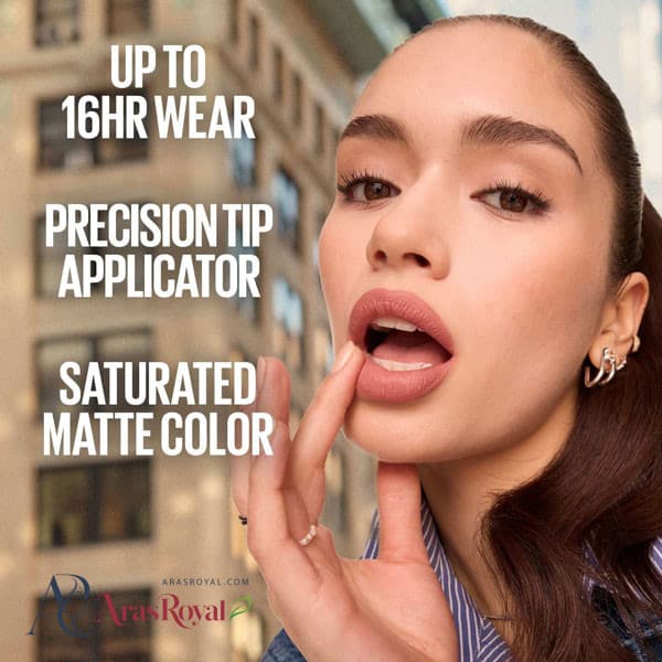 رژ لب مایع مات میبلین Maybelline SuperStay شماره 140 SOLOIST — تصویر ۴