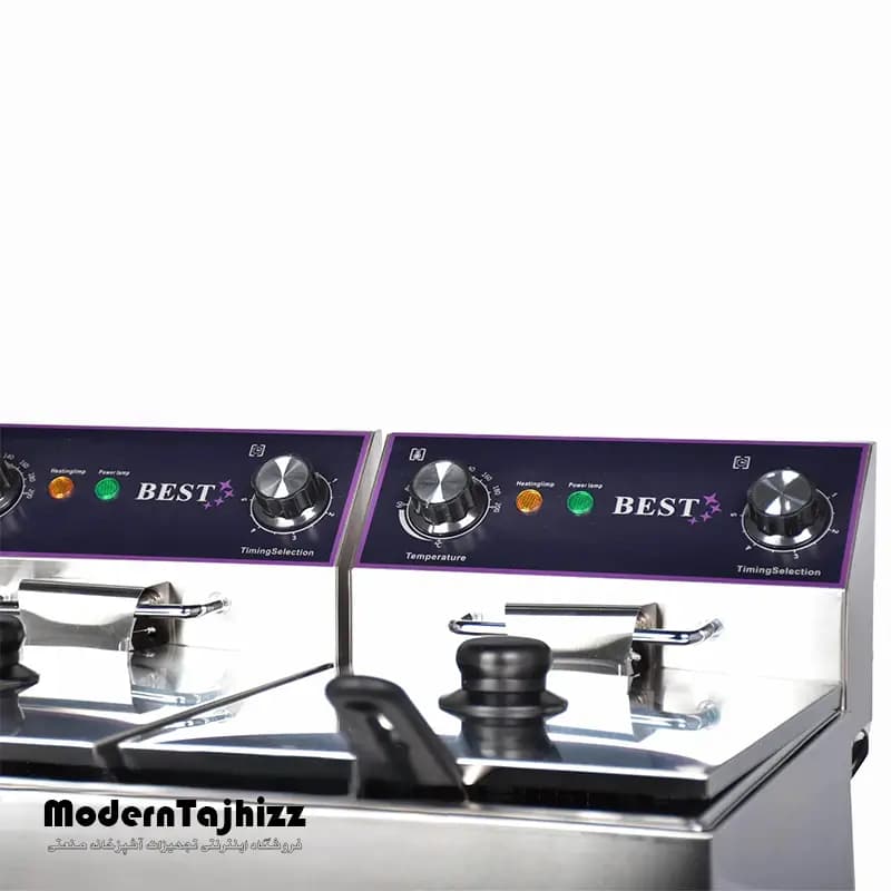 سرخ کن صنعتی برقی دو لگن Best بست 12 لیتری PT-169S — تصویر ۵