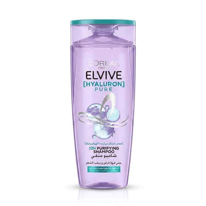 شامپو لورال السیو Hyaluron Pure (بنفش) برای موهای چرب حجم 400 میل