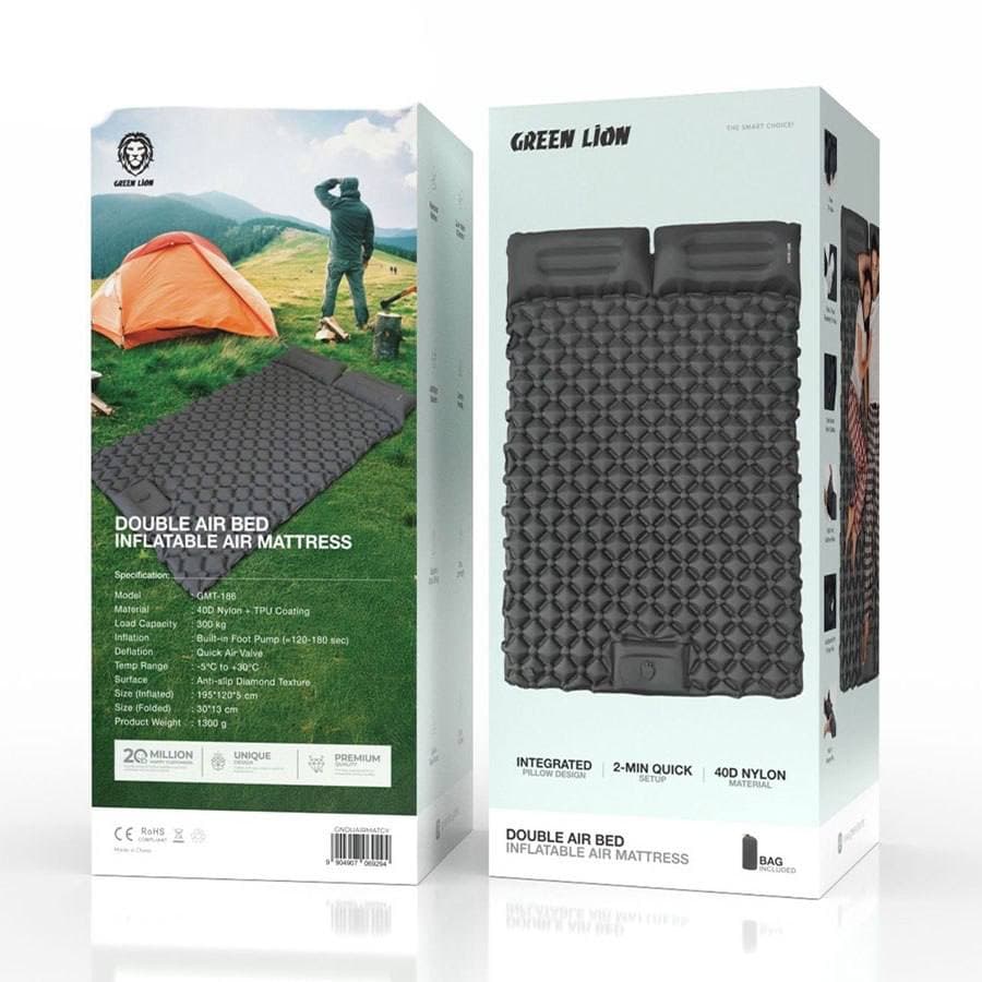 🛏️ تشک بادی 2 نفره گرین لاین Green Lion Double Air Bed Inflatable Air Mattress