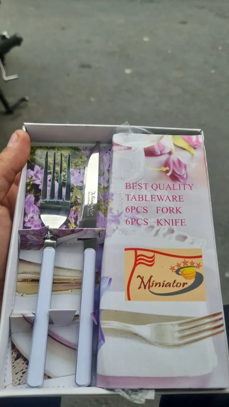 ست کارد و چنگال مینیاتور 12 عددی طرح ساده — تصویر ۶