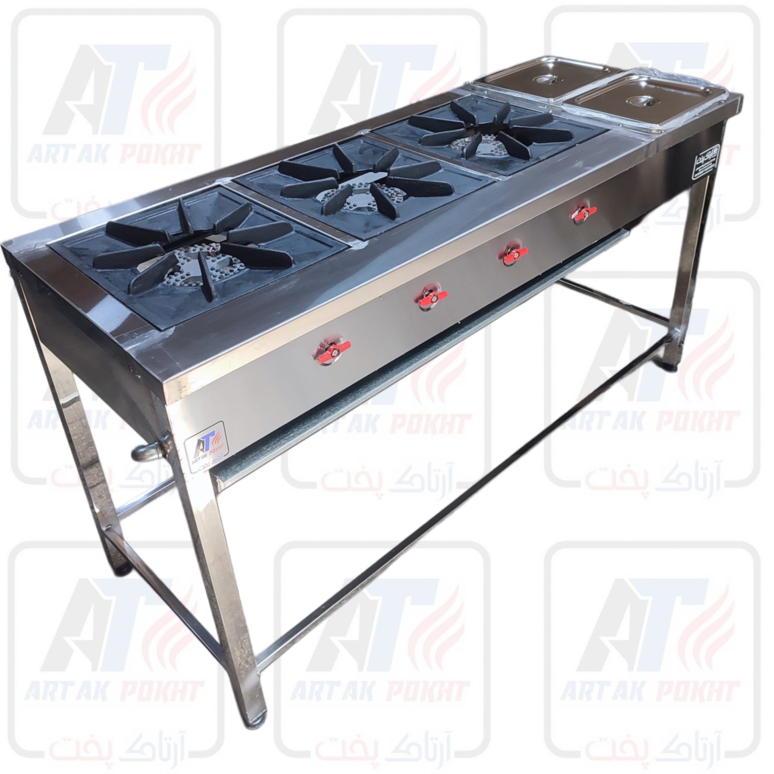 اجاق گاز صنعتی 3شعله با تاپینگ گرم