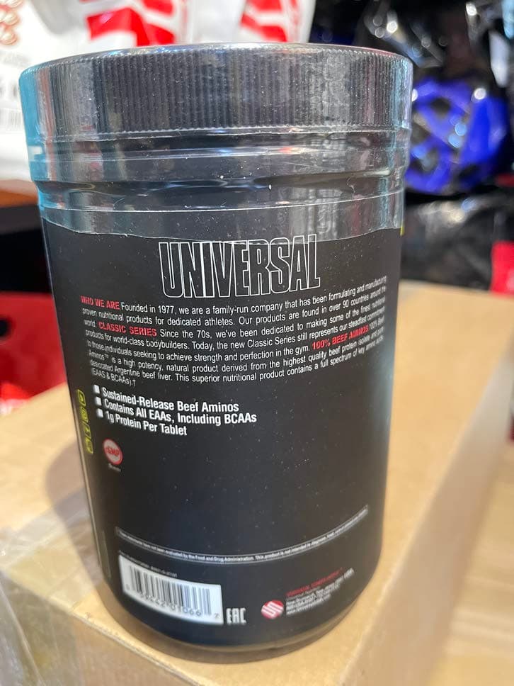 آمینو بیف یونیورسال 200 عددی Universal Nutrition 100% Beef Aminos — تصویر ۳