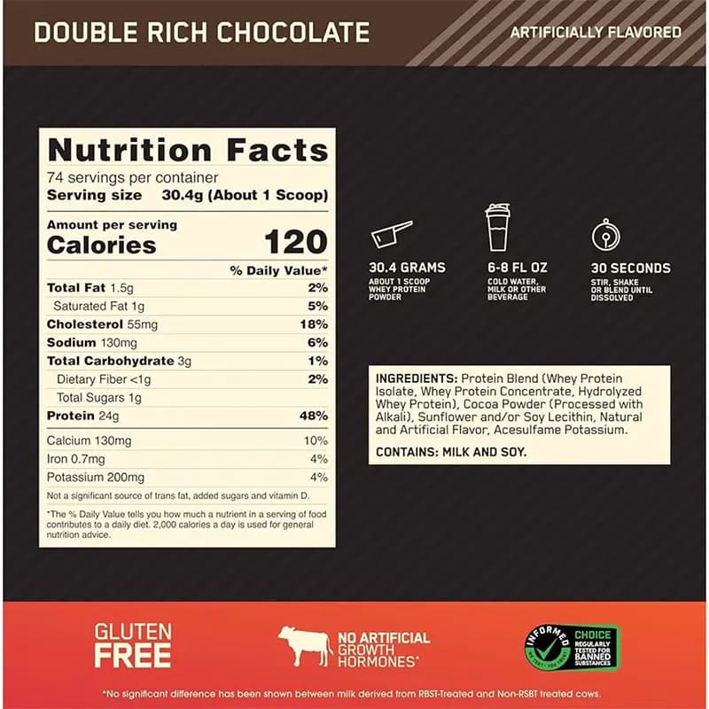 پروتئین وی گلد استاندارد اپتیموم نوتریشن | Optimum Nutrition Gold Standard 100% Whey Protein — تصویر ۵