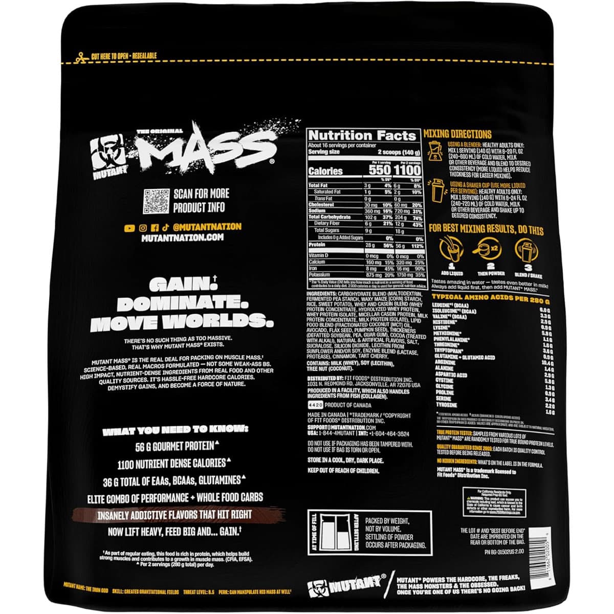 پروتئین گینر مس موتانت | Mutant Mass Gainer Protein — تصویر ۳