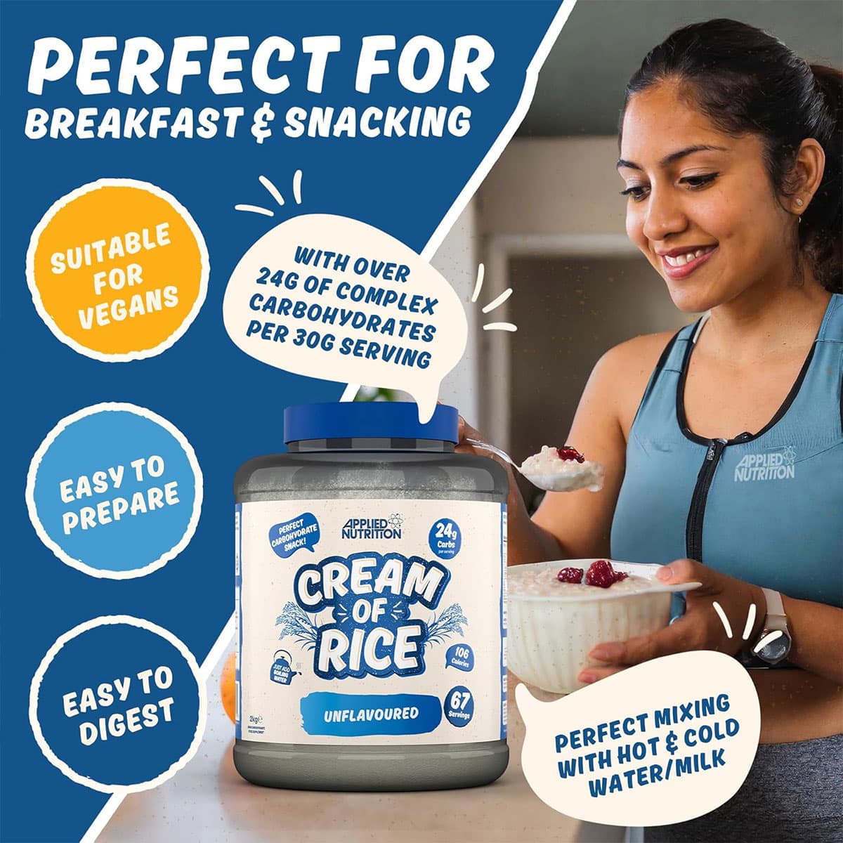 پروتئین صبحانه رایس کرم اپلاید نوتریشن | Applied Nutrition Cream of Rice — تصویر ۶