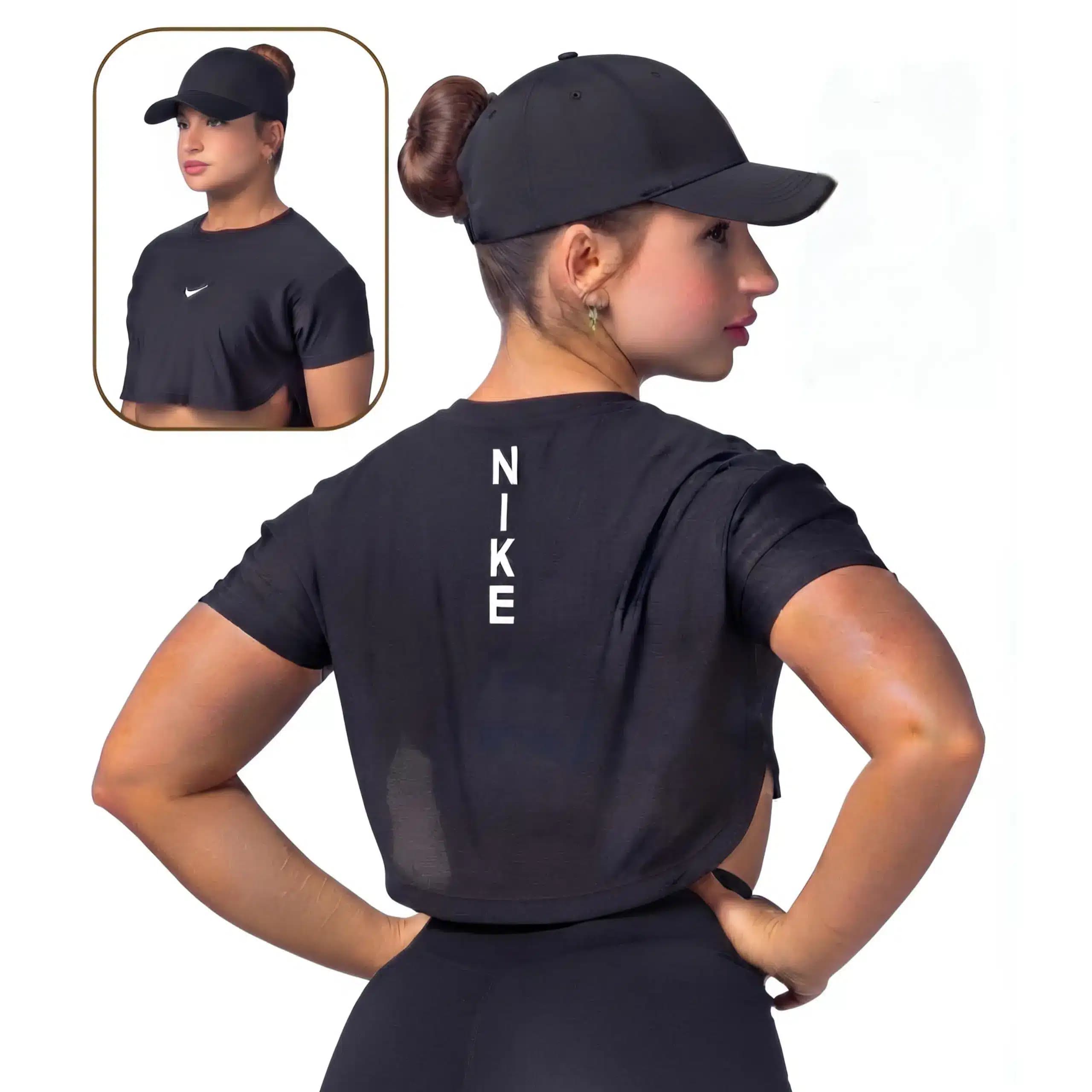 کراپ تک آستین کوتاه ورزشی مدل 1555 NIKE — تصویر ۳