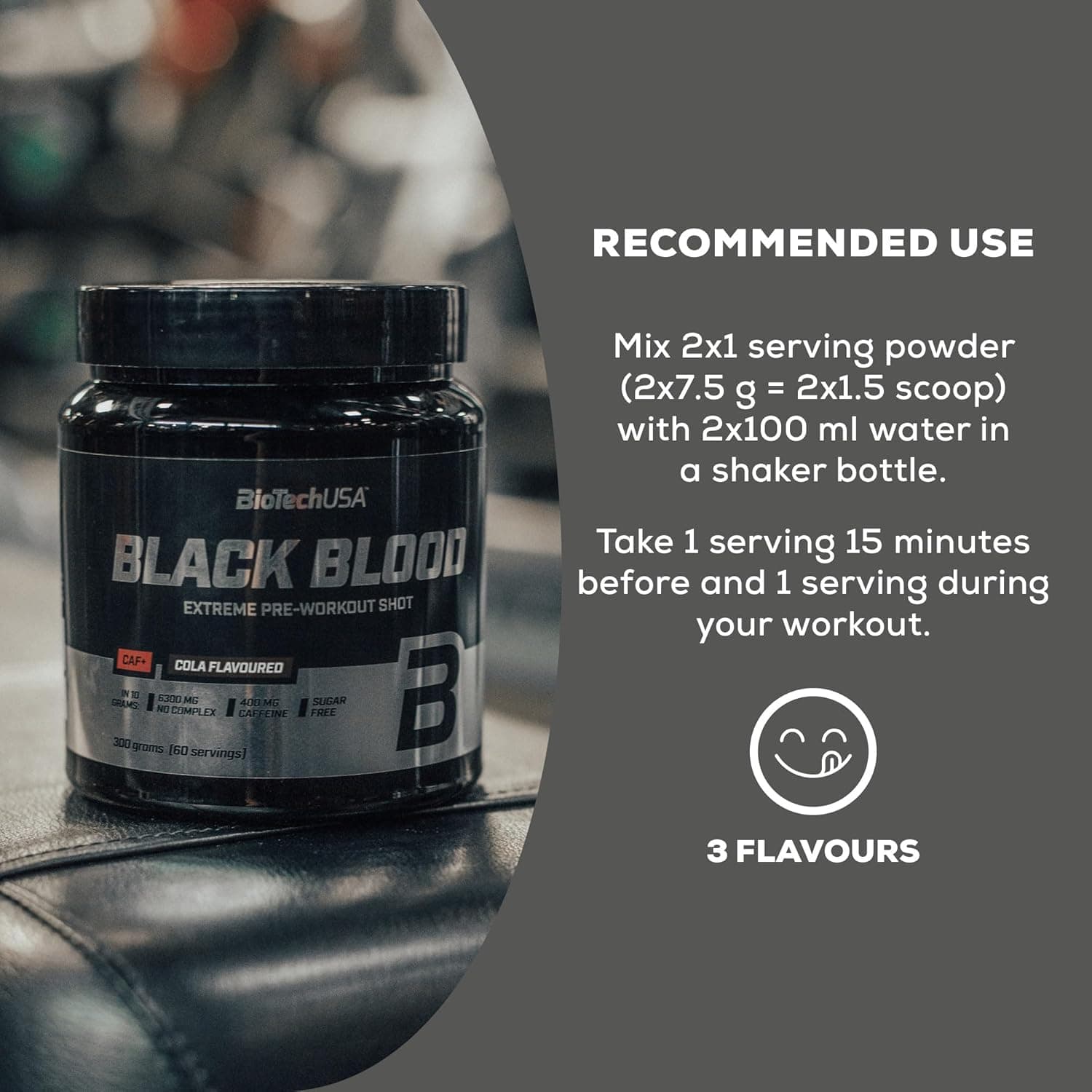 پری ورک اوت بلک بلاد بایوتک | +BioTechUSA Black Blood CAF — تصویر ۳