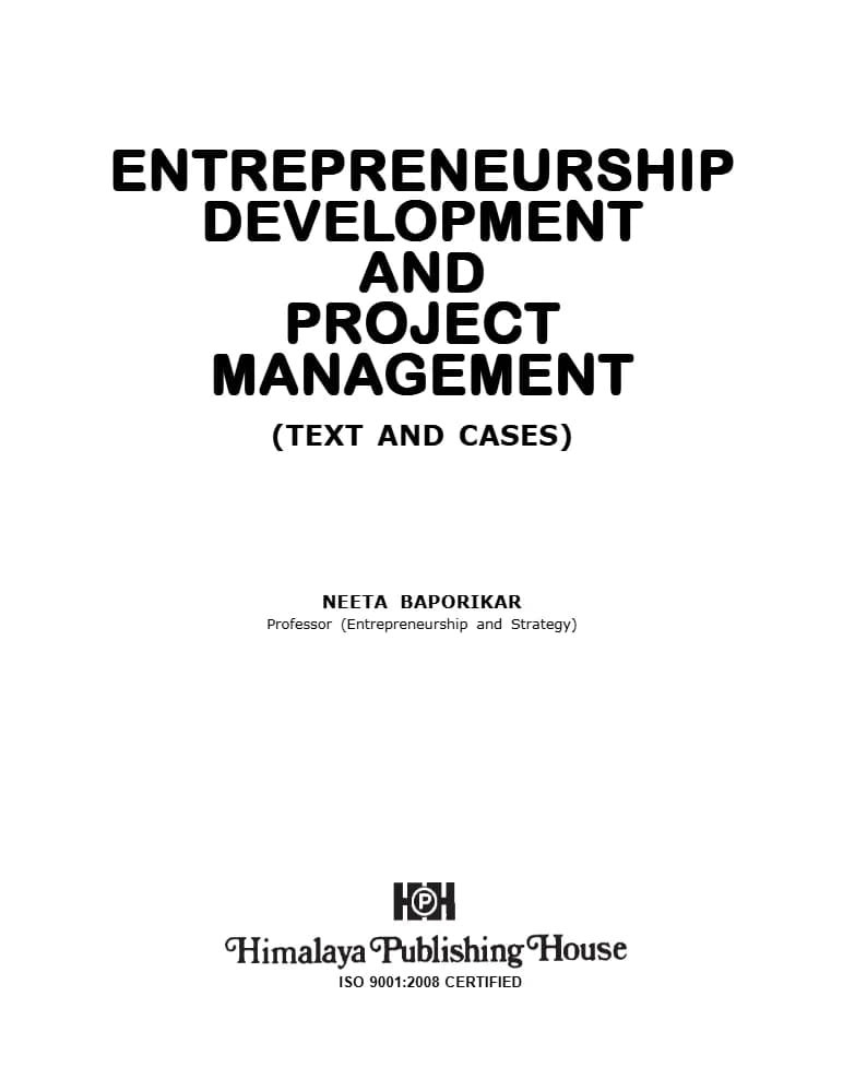 کتاب Entrepreneurship Development and Project Management (توسعه کارآفرینی و مدیریت پروژه) نسخه PDF انگلیسی | نویسنده Neeta Baporikar (نیتا باپوریکار)