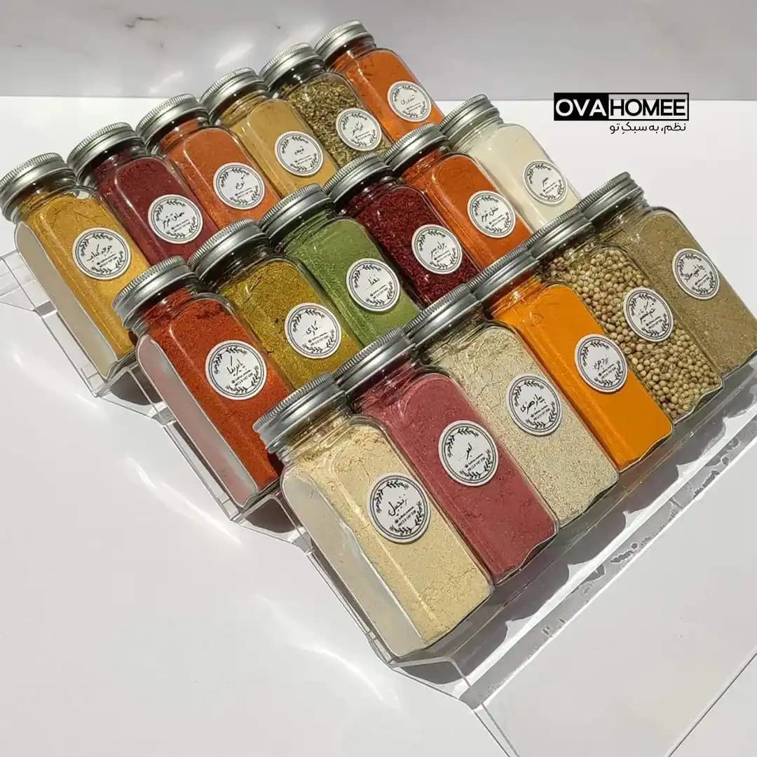 استند شیشه ادویه مکارتی شفاف — تصویر ۹