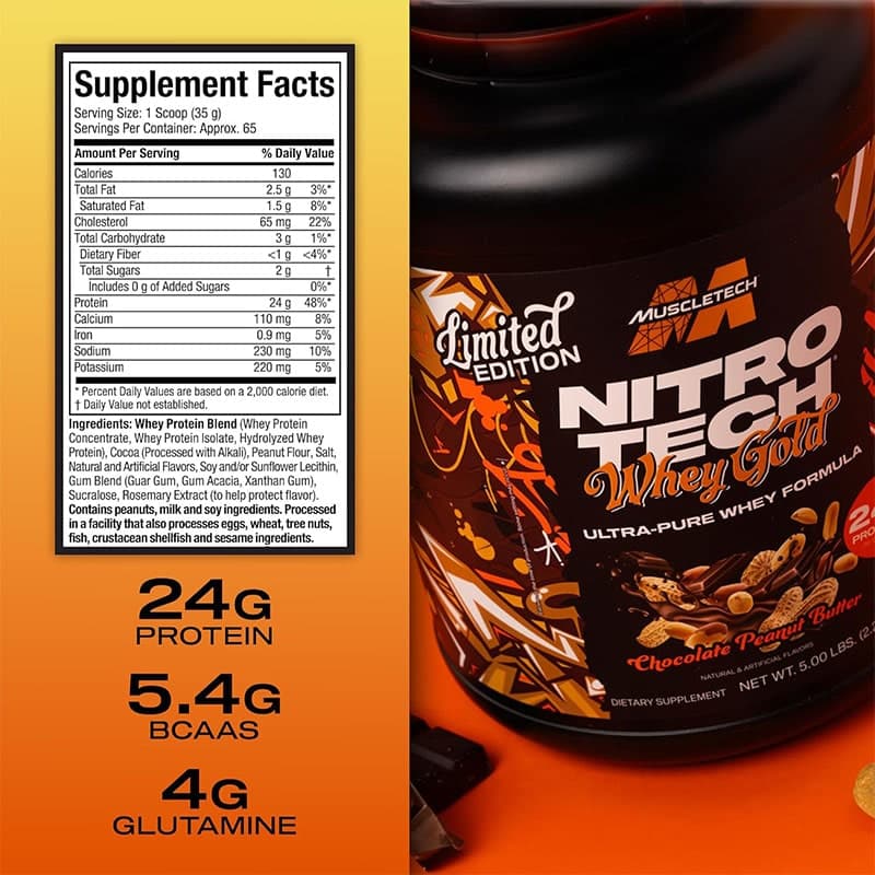 پروتئین وی نیتروتک گلد لیمیتد ادیشن Nitro Tech Whey Gold — تصویر ۲