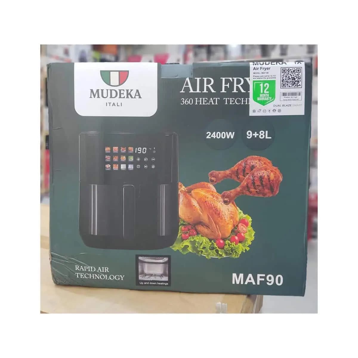 سرخ کن بدون روغن مودکا ایتالیا مدل MAF60 دو المنته 9 لیتری | MUDEKA Oil-Free Fryer Model MAF60