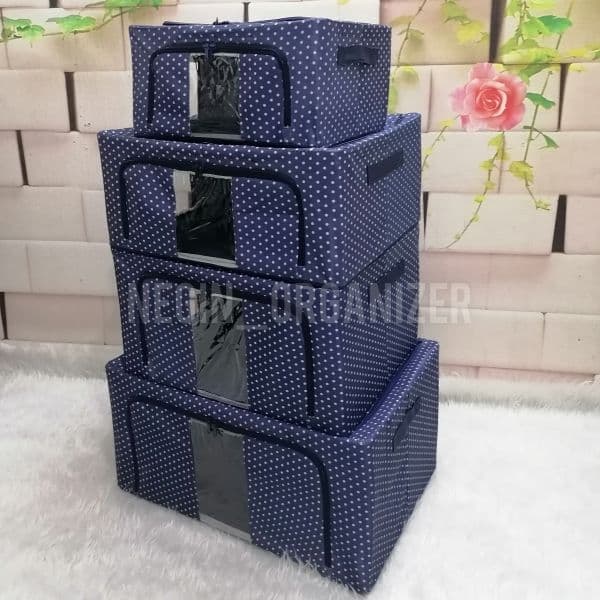 باکس برزنتی دولایه سورمه‌ای خالخالی