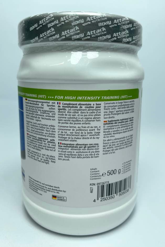 کراتین 100درصد خالص ۵۰۰ گرم بادی اتک Body Attack 100 Pure Creatine — تصویر ۳