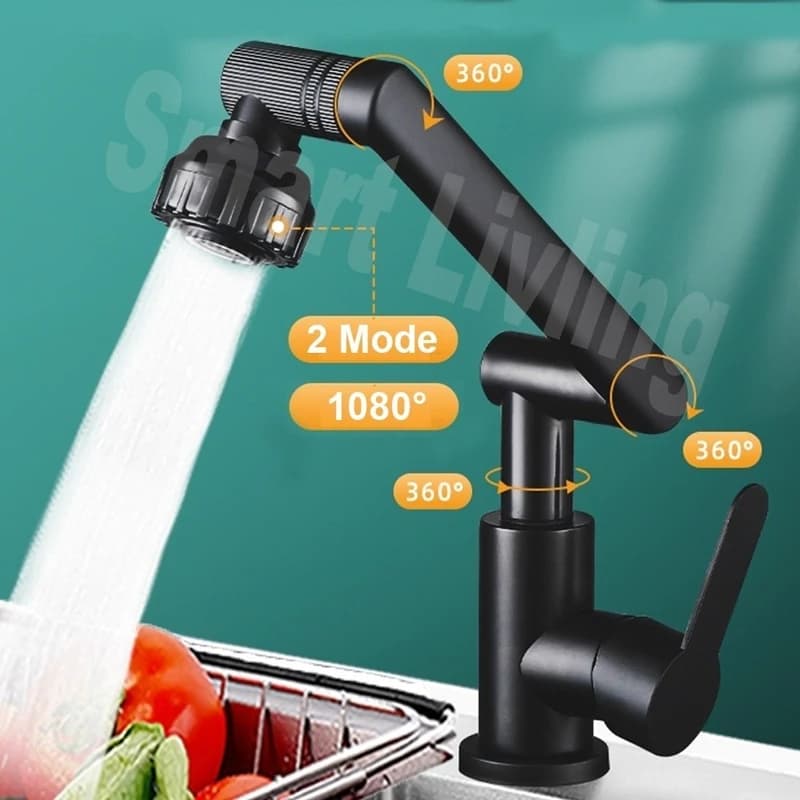 شیر روشویی تلسکوپی و چرخش ۳۶۰ درجه برند (هوادیائو) مدل HD-408