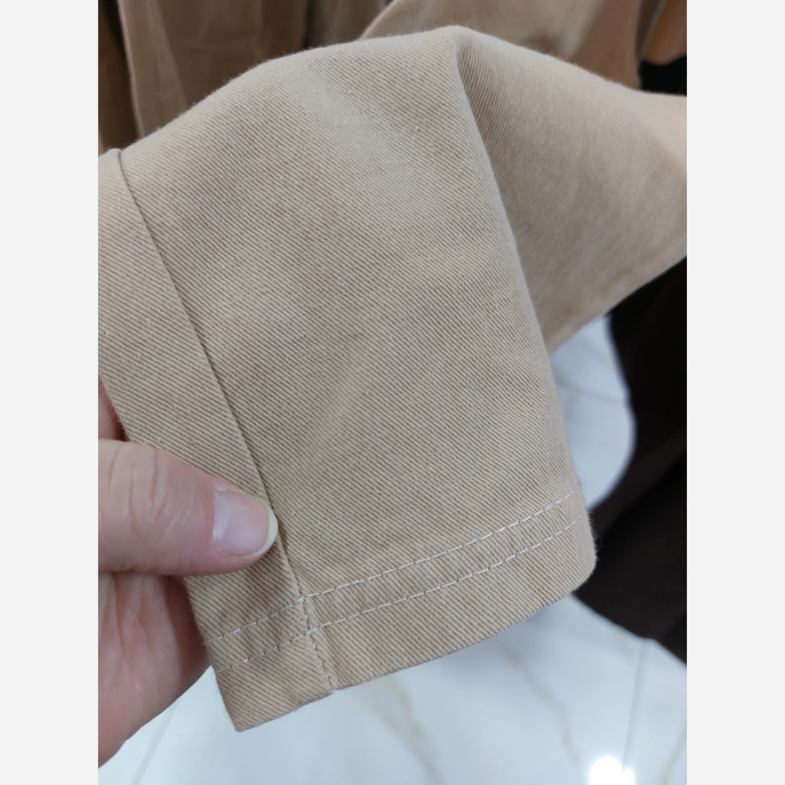 شلوار کتان نیم بگ اسپرت دخترانه و پسرانه 5 تا 11 سال رنگ قهوه ای و کرم — تصویر ۴